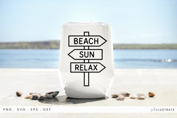 Beach Sun Relax Signpost SVG Clipart