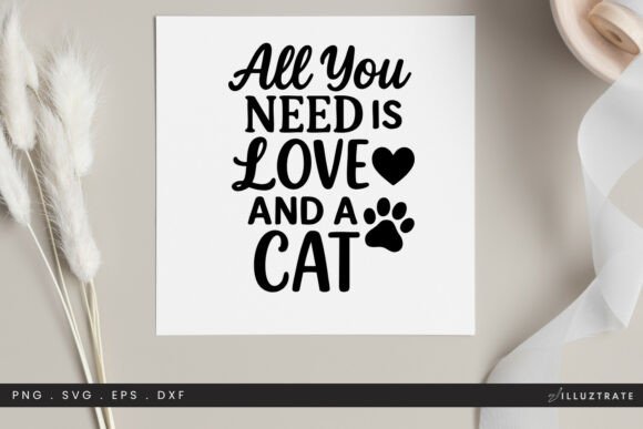 Love and a Cat SVG Clipart