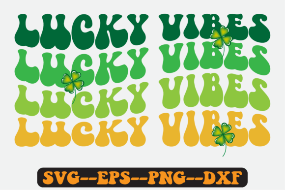 Lucky Vibes Quote Retro Svg Design