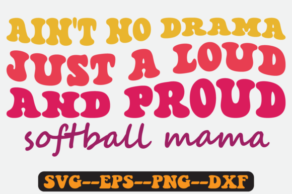 Proud Softball Mama Quote Retro Svg