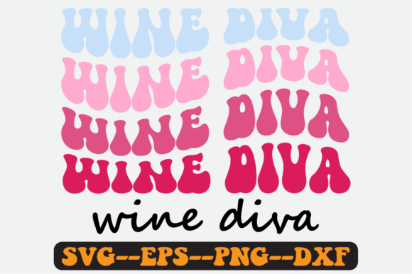 Wine Diva Quote Retro Svg Design